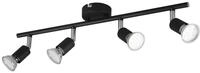 Reality Leuchten Deckenstrahler PARIS, Metall, Schwarz matt, Breite 50 cm, ohne