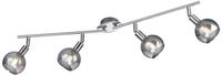Reality Leuchten Deckenstrahler BREST, Glas, Metall, Breite 85 cm, 4-flammig,...
