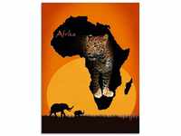 Artland Glasbild Afrika der schwarze Kontinent, Wildtiere (1 St), in...