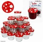 MamboCat Einmachglas 100er Set Sturzglas 230 ml To 82 Fliegenpilz Deckel rot...
