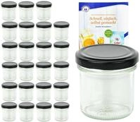 MamboCat Einmachglas 24er Set Sturzglas 167 ml To 66 schwarzer Deckel incl.