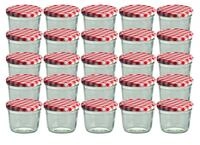 MamboCat Einmachglas CAPCRO 25er Set Sturzglas 230 ml To 82 rot karierter...