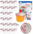 MamboCat Einmachglas 40er Set Sturzglas 230 ml To 82 Holz Herz rot Deckel incl.
