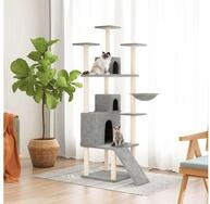 vidaXL Kratzbaum vidaXL Kratzbaum mit Sisal-Kratzs&auml;ulen Hellgrau 175 cm