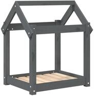 vidaXL Tierbett, Hundebett Grau 61x50x70 cm Massivholz Kiefer