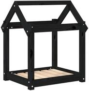 vidaXL Tierbett, Hundebett Schwarz 61x50x70 cm Massivholz Kiefer
