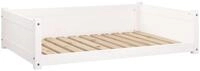 vidaXL Tierbett, Hundebett Wei&szlig; 105,5x75,5x28 cm Massivholz Kiefer