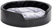 vidaXL Tierbett, Hundebett Schwarz-Grau 69x59x19 cm Pl&uuml;sch und Kunstleder