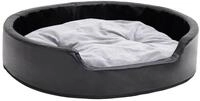 vidaXL Tierbett, Hundebett Schwarz-Grau 79x70x19 cm Pl&uuml;sch und Kunstleder
