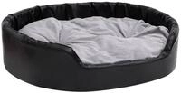 vidaXL Tierbett, Hundebett Schwarz-Grau 99x89x21 cm Pl&uuml;sch und Kunstleder