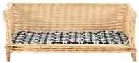 vidaXL Tierbett, Hundekorb mit Kissen 90x54x35 cm Natur Weide