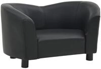 vidaXL Tierbett, Hundesofa Schwarz 67x41x39 cm Kunstleder