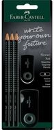 Faber-Castell Bleistift Sleeve Set gro&szlig; (schwarz, 3 St&uuml;ck, inkl. Radierer und