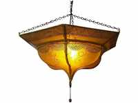 Guru-Shop Henna - Leder Deckenlampe / Deckenleuchte - Tuareg Gelb, 20*50*50 cm,...