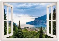 Artland Wandbild Gardasee durchs wei&szlig;e Fenster, Seebilder (1 St), als Alubild,