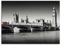 Artland Leinwandbild Houses of Parliament & Themse, Großbritannien (1 St), auf