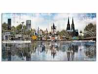 Artland Glasbild Köln Skyline Abstrakte Collage 20, Deutschland (1 St), in