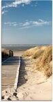 Artland Glasbild Nordseestrand auf Langeoog - Steg, Strand (1 St), in...