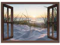 Artland Wandbild Ostseestrand durchs Fenster, Meer Bilder (1 St), als Alubild,
