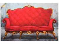 Artland Wandfolie Rotes Sofa, Innenarchitektur (1 St), selbstklebend