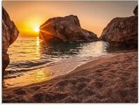 Artland Glasbild Sonnenuntergang und Strand, Strand (1 St), in verschiedenen...