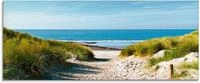 Artland Glasbild Strand mit Sandd&uuml;nen und Weg zur See, Strand (1 St), in