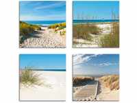 Artland Leinwandbild Strand und Sanddünen, Strand (4 St), 4er Set, verschiedene