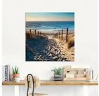 Artland Glasbild Weg zum Nordseestrand Sonnenuntergang, Strand (1 St), in