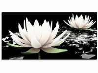 Art-Land Zwei Lotusblumen auf dem Wasser 100x50cm (96428329-0)