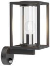 Lucande Au&szlig;en-Wandleuchte Ferda, Metall, Schwarz IP44mit Bewegungsmelder, 1 x 15 W