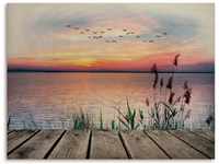 Artland Holzbild Der See in den Farben der Wolken, Seebilder (1 St)