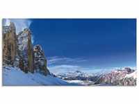 Artland Glasbild Drei Zinnen Umrundung in den Dolomiten, Himmel (1 St), in