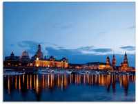 Artland Glasbild Dresden Silhouette blaue Stunde, Deutschland (1 St), in