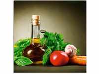Artland Glasbild Gesundes Gemüse und Gewürze, Lebensmittel (1 St), in...