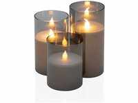 Pauleen LED Dekolicht LED-Kerze Classy Smokey Candle, 3er Set, Warmweiß,...
