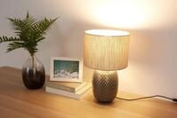 Pauleen Tischleuchte Pretty Classy max60W 230V Grau, Beige / Keramik, Stoff, ohne