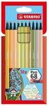 STABILO Faserstift STABILO Pen 68 Filzstift - 1 mm - 10er Kartonetui