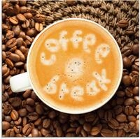 Artland Glasbild Kaffeepause, Getr&auml;nke (1 St), in verschiedenen Gr&ouml;&szlig;en