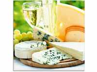 Artland Glasbild Käse & Wein, Lebensmittel (1 St), in verschiedenen Größen