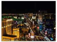 Artland Glasbild Las Vegas bei Nacht, Amerika (1 St), in verschiedenen Größen
