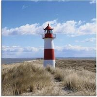 Artland Glasbild Leuchtturm Sylt, Geb&auml;ude (1 St), in verschiedenen Gr&ouml;&szlig;en