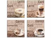 Artland Leinwandbild Milchkaffee Latte MacchiatoChocolate, Getränke (4 St),...