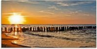 Artland Glasbild Sch&ouml;ner Sonnenuntergang am Strand, Strand (1 St), in...