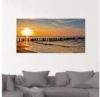 Artland Glasbild Sch&ouml;ner Sonnenuntergang am Strand, Strand (1 St), in...