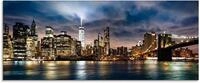 Artland Glasbild Sonnenaufgang &uuml;ber Manhattan, Amerika (1 St), in verschiedenen