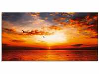 Art-Land Sonnenuntergang am Strand mit wunderschönem Himmel 100x50cm...