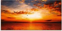 Artland Glasbild Sonnenuntergang am Strand, Sonnenaufgang & -untergang (1 St),...