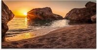 Artland Glasbild Sonnenuntergang und Strand, Strand (1 St), in verschiedenen...
