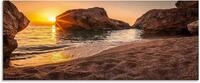 Artland Glasbild Sonnenuntergang und Strand, Strand (1 St), in verschiedenen...