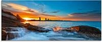 Artland Glasbild Sonnenuntergangszeit am Hua-Hin Strand, Gew&auml;sser (1 St), in